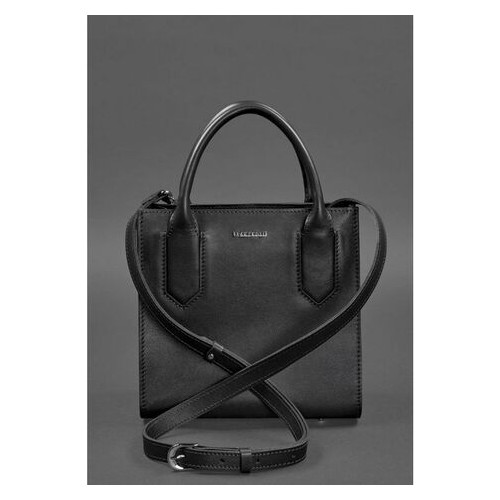 Шкіряна жіноча сумка-кроссбоді чорна BlankNote (BN-BAG-28-g) фото №4