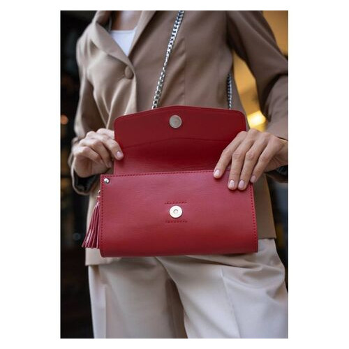 Жіноча шкіряна сумка BlankNote Еліс червона Краст (BN-BAG-7-red) фото №7