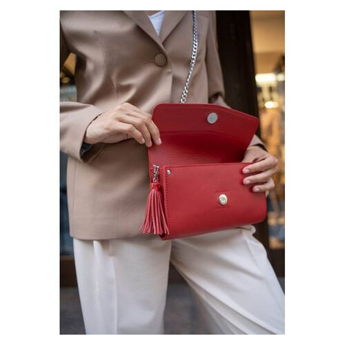 Жіноча шкіряна сумка BlankNote Еліс червона Краст (BN-BAG-7-red) фото №6