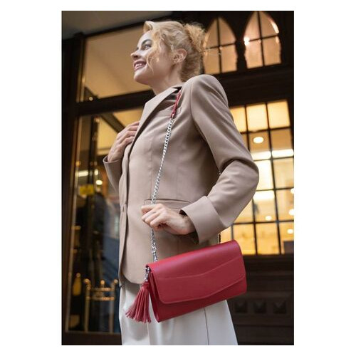 Жіноча шкіряна сумка BlankNote Еліс червона Краст (BN-BAG-7-red) фото №1