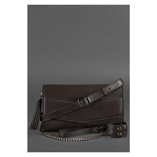 Жіноча шкіряна сумка BlankNote Еліс темно-коричнева Краст (BN-BAG-7-choko) фото №4
