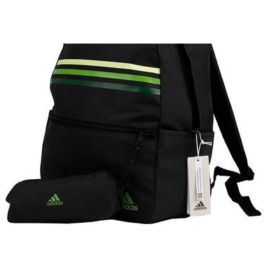 Шкільний міський спортивний рюкзак Adidas Classic Horizontal 3-Stripes чорно-зелений HY0743 (M-13557961) фото №7