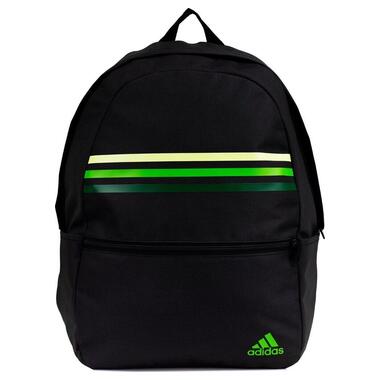 Шкільний міський спортивний рюкзак Adidas Classic Horizontal 3-Stripes чорно-зелений HY0743 (M-13557961) фото №2