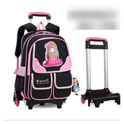 Стильний рюкзак візок на колесах із принтом дівчинки (ДС-009) фото №2