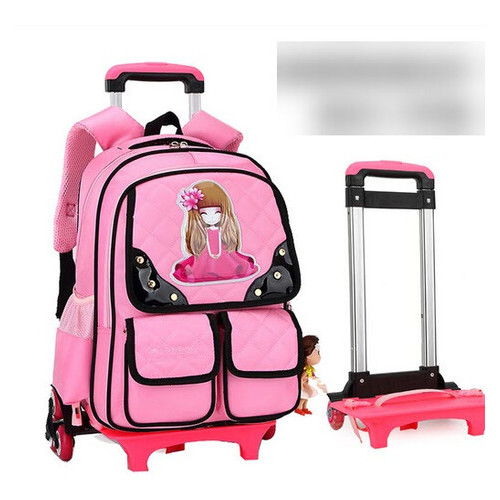 Стильний рюкзак візок на колесах із принтом дівчинки (ДС-009) фото №1