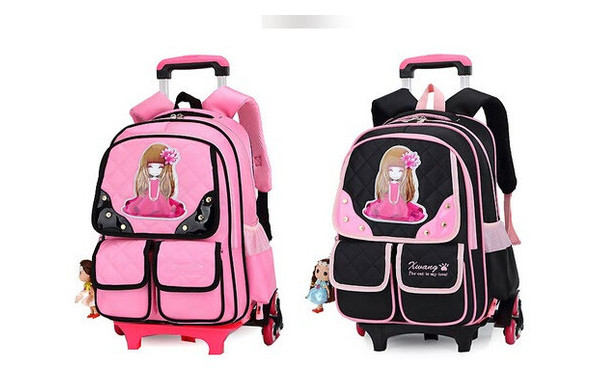 Стильний рюкзак візок на колесах із принтом дівчинки (ДС-009) фото №4