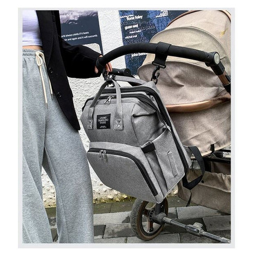 Оригінальна сумка-рюкзак для мам з термокишенями та манежем (РК-635) фото №2
