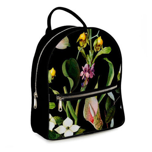 Міський жіночий рюкзак Тропічні квіти ERK_17A001_BL фото №1