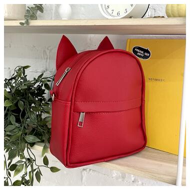 Рюкзак-сумка з вушками кота, червоний (RKU_016_KR) фото №1