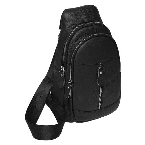 Шкіряний чоловічий рюкзак Borsa Leather K1318-black фото №1