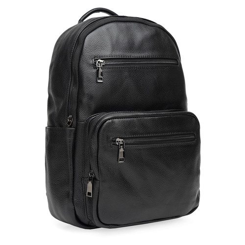 Шкіряний чоловічий рюкзак Borsa Leather K12626-black фото №1