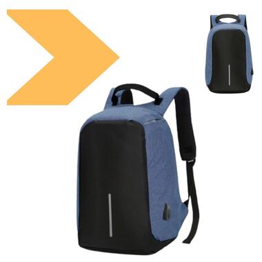 Рюкзак антизлодій c захистом від кишенькових злодіїв і з USB, Чорний/Сірий/Бузовий, XPRO (42994-_406) фото №1