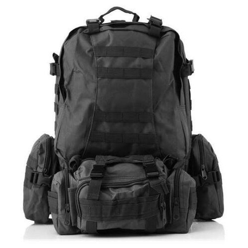 Рюкзак з підсумками B08 чорний, 55 л фото №1