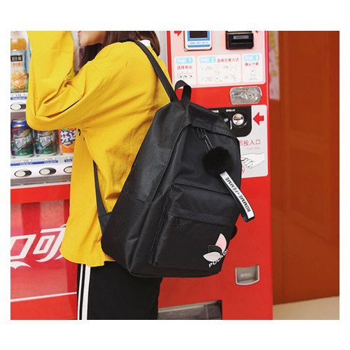 Модний тканинний рюкзак з помпоном (РК-369) фото №7
