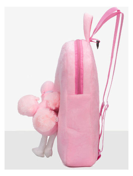 Оригінальний тканинний рюкзак з м'якою іграшкою в кишені єдиноріг/фламінго (РК-410) фото №4
