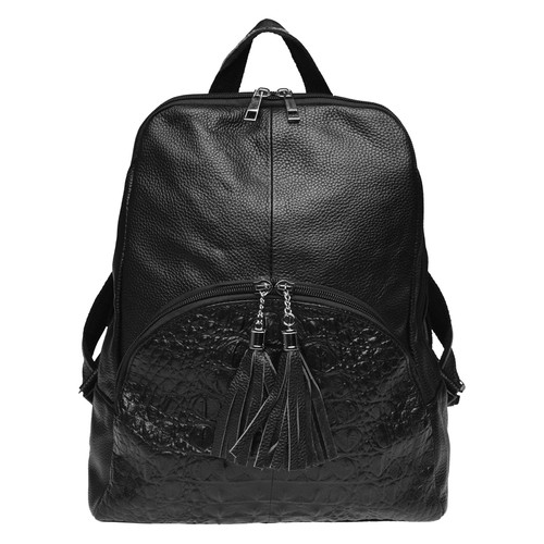 Шкіряний жіночий рюкзак Keizer K1152-black фото №2
