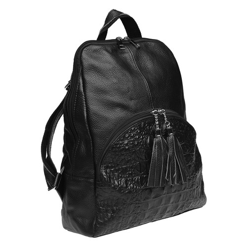 Шкіряний жіночий рюкзак Keizer K1152-black фото №1