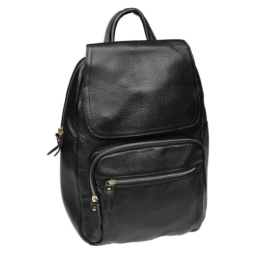 Шкіряний жіночий рюкзак Keizer K1322-black фото №1