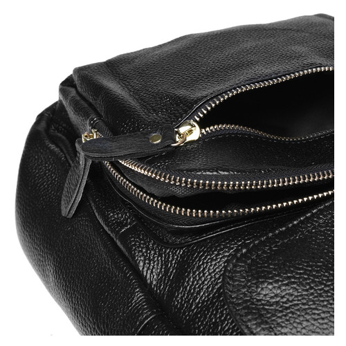 Шкіряний жіночий рюкзак Keizer K1322-black фото №5