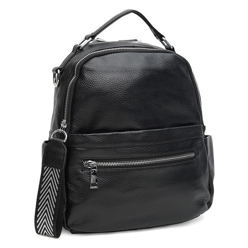 Шкіряний жіночий рюкзак Keizer K12108bl-black фото №1