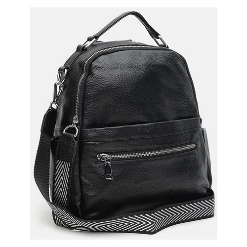 Шкіряний жіночий рюкзак Keizer K12108bl-black фото №5