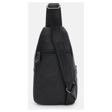 Чоловічий шкіряний рюкзак через плече Keizer K11022bl-black фото №4
