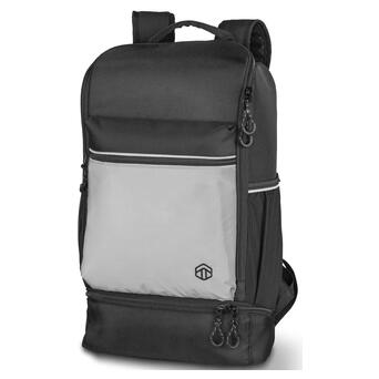 Діловий рюкзак зі світловідбивними вставками 17L Topmove чорний із сірим фото №2