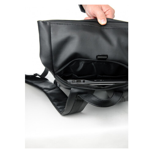 Рюкзак Sambag RollTop MQN чорний з битим сріблом 24320635 фото №3