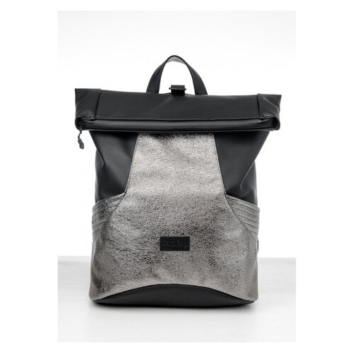Рюкзак Sambag RollTop MQN чорний з битим сріблом 24320635 фото №1