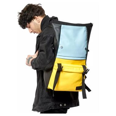 Чоловічий рюкзак Sambag RollTop LTH синій з жовтим 24231610m фото №5