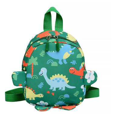 Дитячий рюкзак А-1025 Динозавр на одне відділення з ремінцем Зелений фото №1