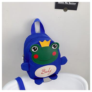 Дитячий рюкзак A-6864 Frog з ремінцем анти-втрата Blue фото №2