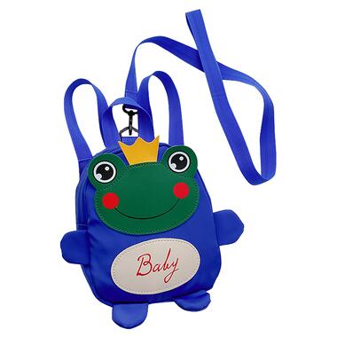 Дитячий рюкзак A-6864 Frog з ремінцем анти-втрата Blue фото №1