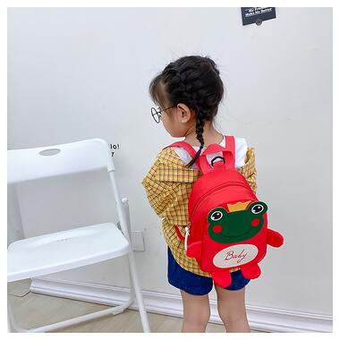 Дитячий рюкзак A-6864 Frog з ремінцем анти-втрата Red фото №2