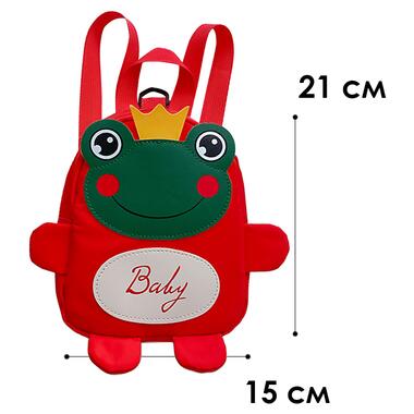 Дитячий рюкзак A-6864 Frog з ремінцем анти-втрата Red фото №5