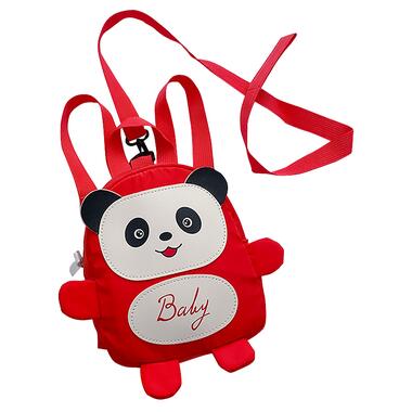 
Дитячий рюкзак A-6864 Panda з ремінцем анти-втрата Red фото №1