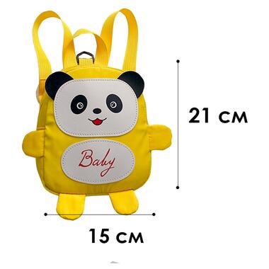 Дитячий рюкзак A-6864 Panda з ремінцем анти-втрата Yellow фото №4