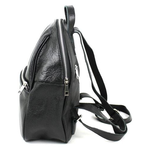 Шкіряний жіночий рюкзак Borsacomoda чорний 9 л фото №6