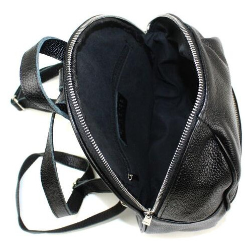 Шкіряний жіночий рюкзак Borsacomoda чорний 9 л фото №8