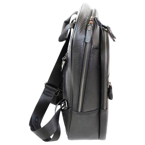 Чоловічий рюкзак з натуральної шкіри 12L Giorgio Ferretti чорний фото №6