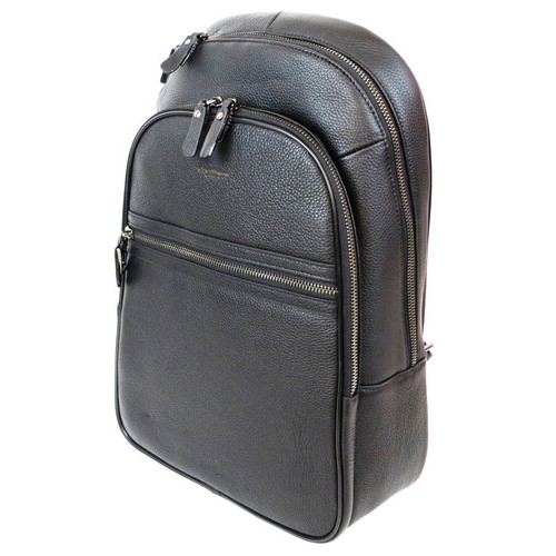 Чоловічий рюкзак з натуральної шкіри 12L Giorgio Ferretti чорний фото №2