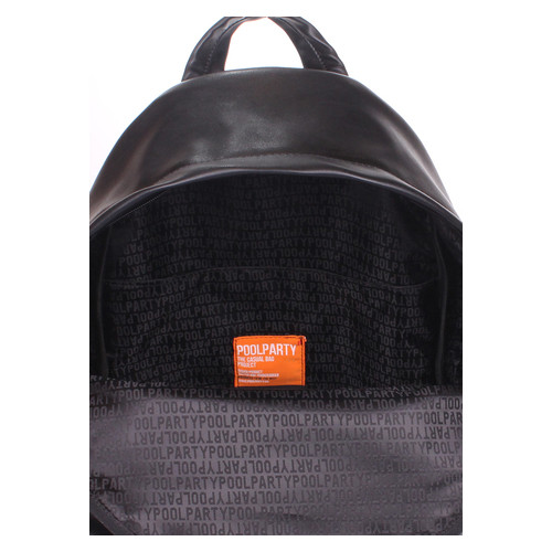 Жіночий рюкзак Poolparty Чорний (backpack-pu-black-orange) фото №4