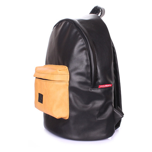 Жіночий рюкзак Poolparty Чорний (backpack-pu-black-orange) фото №2