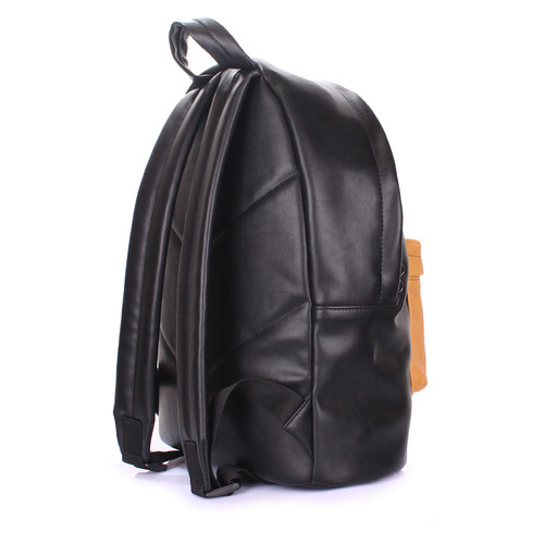 Жіночий рюкзак Poolparty Чорний (backpack-pu-black-orange) фото №3