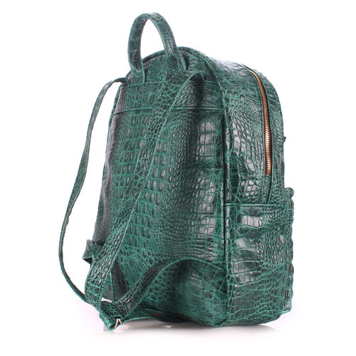 Рюкзак жіночий шкіряний Poolparty Mini Зелений (mini-bckpck-leather-croco-green) фото №3