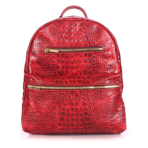 Рюкзак жіночий шкіряний Poolparty Mini Червоний (mini-bckpck-leather-croco-red) фото №1