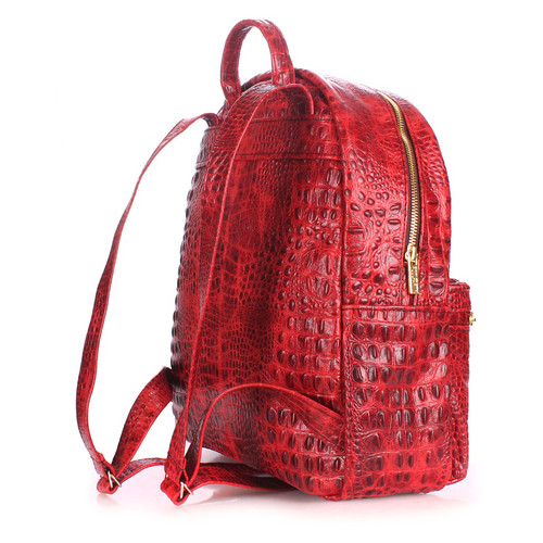 Рюкзак жіночий шкіряний Poolparty Mini Червоний (mini-bckpck-leather-croco-red) фото №3