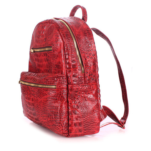 Рюкзак жіночий шкіряний Poolparty Mini Червоний (mini-bckpck-leather-croco-red) фото №2