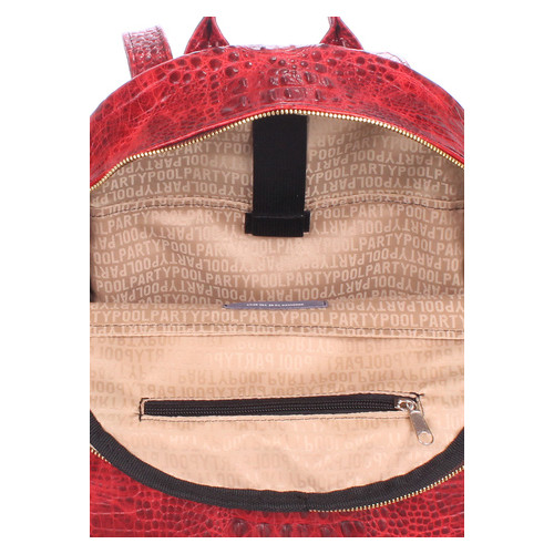 Рюкзак жіночий шкіряний Poolparty Mini Червоний (mini-bckpck-leather-croco-red) фото №4