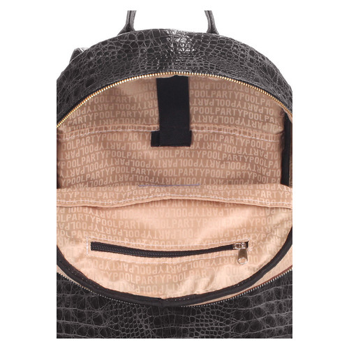 Рюкзак жіночий шкіряний Poolparty Mini Чорний (mini-bckpck-leather-croco-black) фото №4